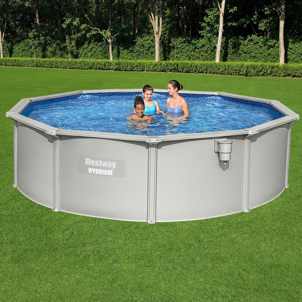 Bestway Swimming Pool Steel Frame Round Pool Set 457cm w/ Filter Ladder 17430L