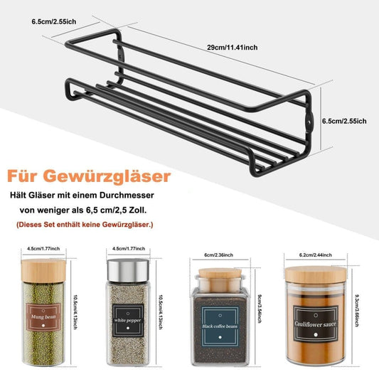 2-Piece Stainless Steel Spice Rack Wall Mounted for Home Organization, Silver