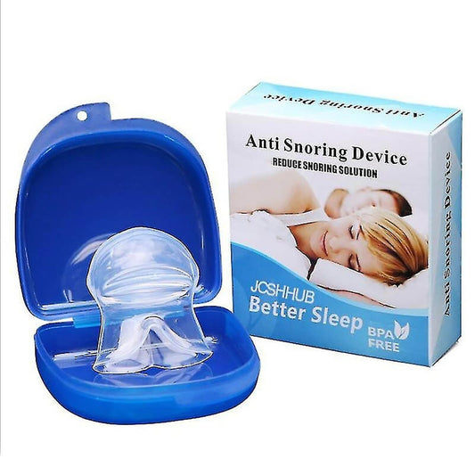 Anti Snoring Tongue Device Silicone Sleep Aid Stopper with Storage Case, One Size, Blue