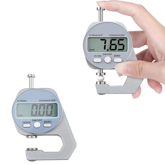 Digital Thickness Gauge High Accuracy Electronic Micrometer Silver, 0-10mm