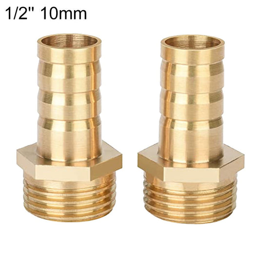 2 Pcs Brass Hose Connector Adapter Screw Connection Nozzle, 1/2 Inch 6mm to 16mm