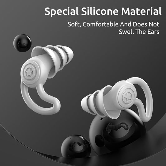 Ear Plugs for Noise Reduction, Ear Plugs for Sleeping Noise Cancelling, Washable Hearing Protection for Work, Travel, Swimming