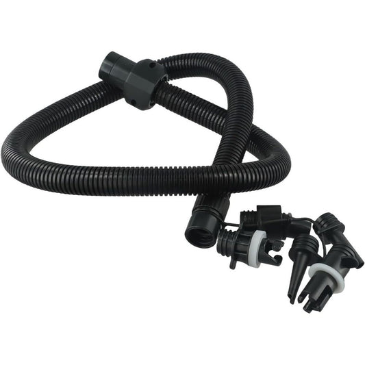 Inflatable Air Hose Nozzle Kit with 6 Sizes for Electric Air Pumps 20PSI, Compatible with HT-781 HT-782 HT-790 HT-792, for Kayak, Paddle Board, Boat, and Water Sports Accessories, Black 3.3ft