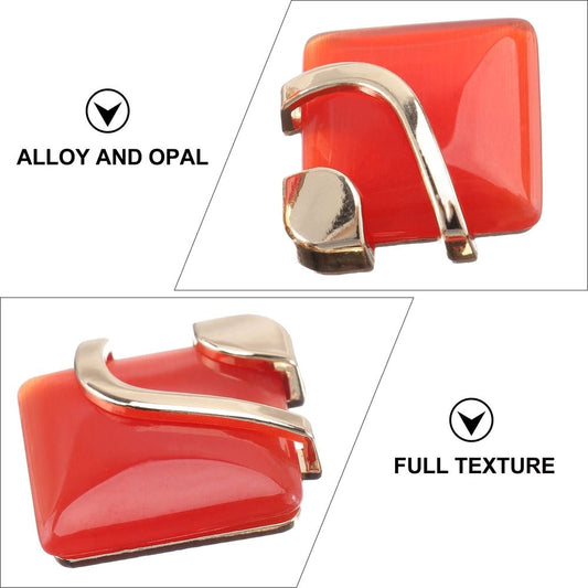 5Pcs Red Metal Button Set for Woolen Coat Clothes Accessories with Fine Workmanship