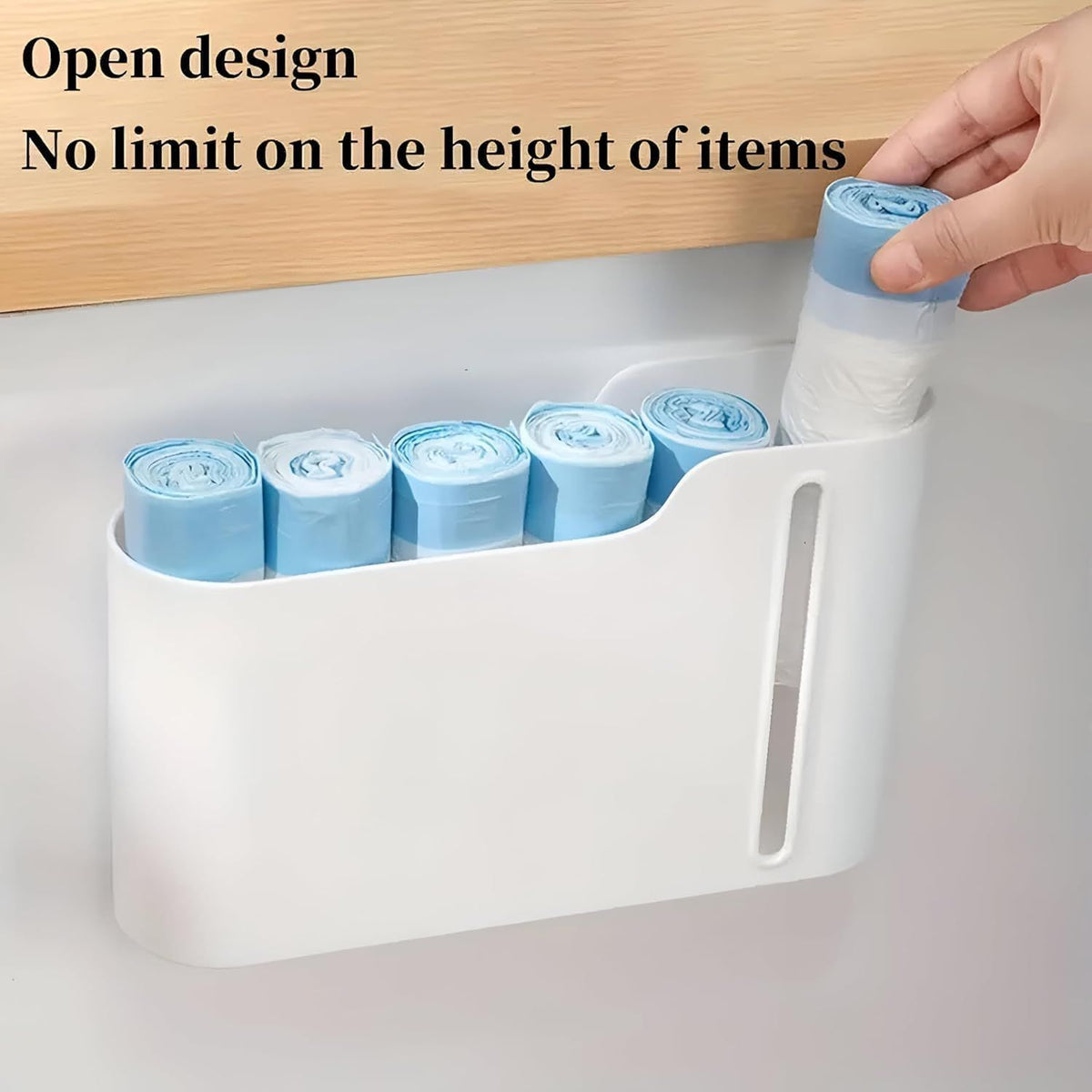 1 Piece Wall Mount Trash Bag Holder Self Adhesive White