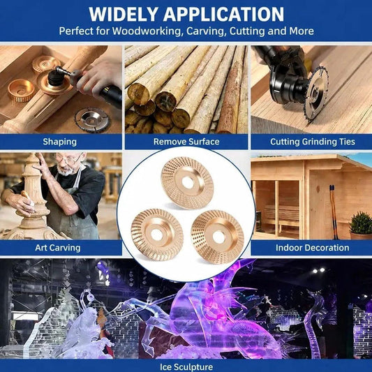 Grinding Disc Set for Angle Grinder, 4 Pcs Wood Carving Discs and 5 Pcs Rasp Drill Bits for Wood Cutting and Shaping, Compatible with Angle Grinder