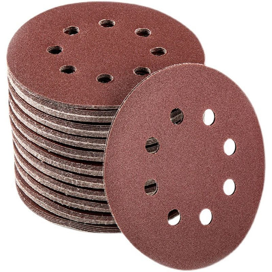 125mm 8 Hole Sanding Discs P60 Grit Hook and Loop Orbital Sander Sandpaper 100 Pack
