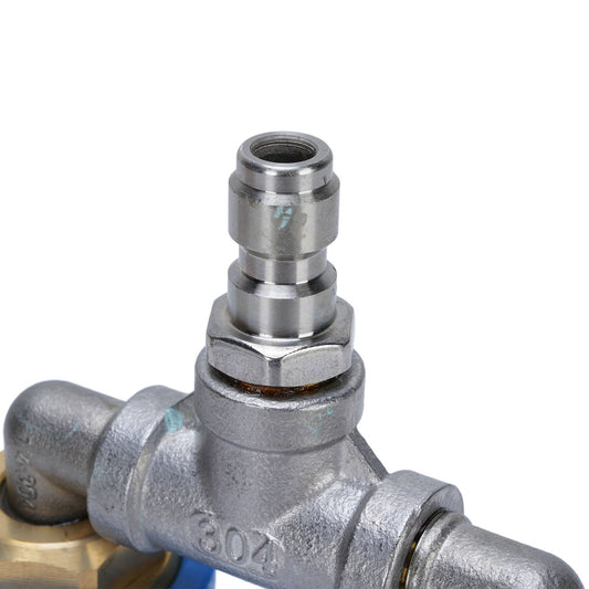 Double Heads Rotating Nozzle 4000psi High Pressure Washer Turbine Nozzle with 1/4 Inch Quick Connect Plug Blue