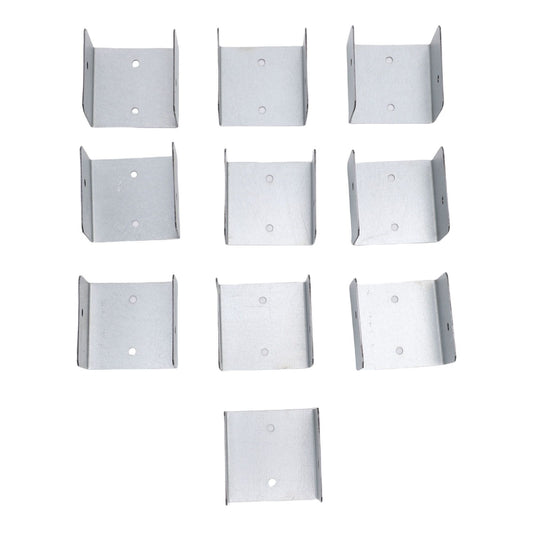 10pcs Timber Post Fasteners U Shape Galvanised Steel Anti Theft Anti Vibration Fence Panel Clamps for Concrete Wood Posts 50mm / 1.97in