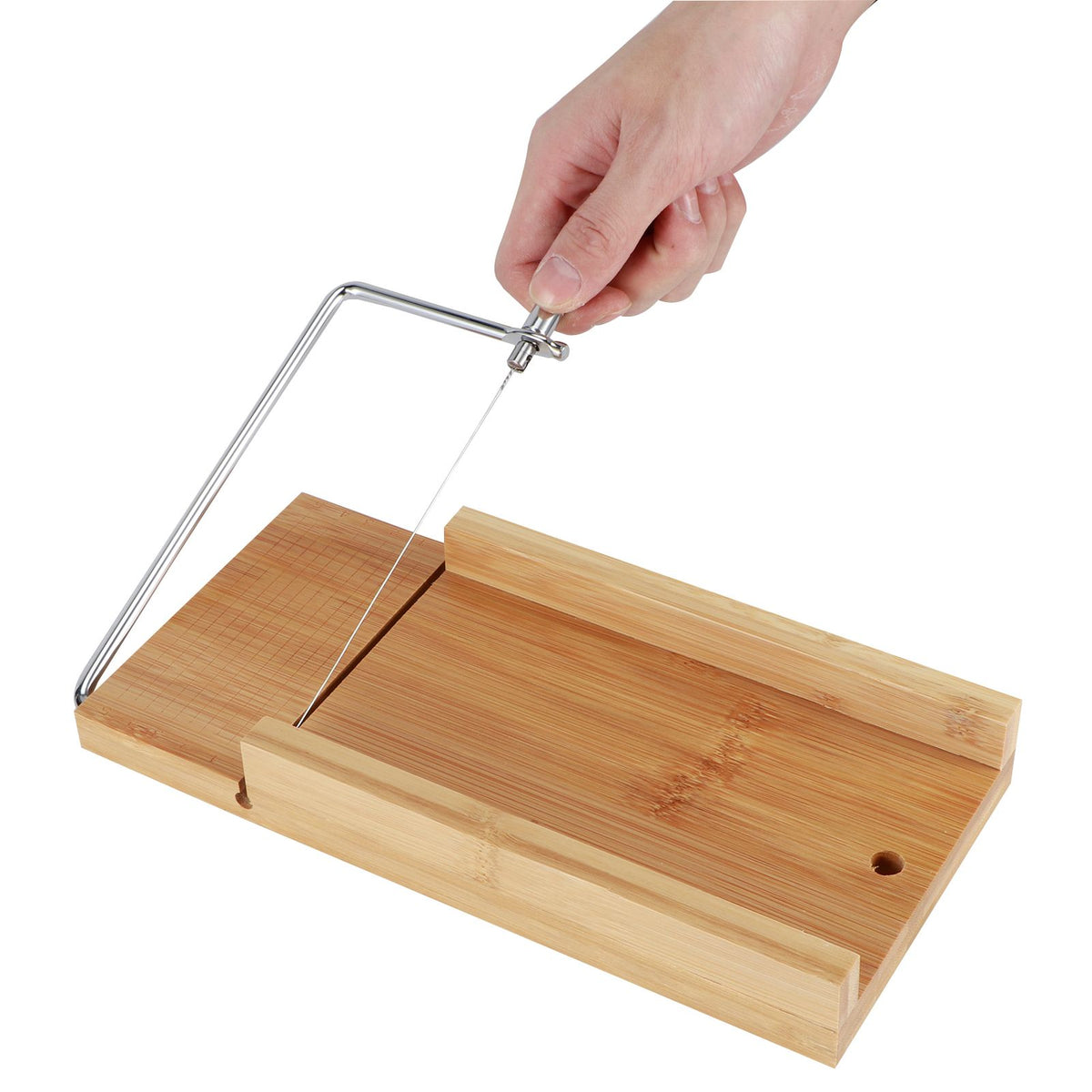 Purple Multifunction DIY Adjustable Hand Made Soap Cutter Mold Wire Cutting Machine(Bamboo BoardMold Box with Lid )