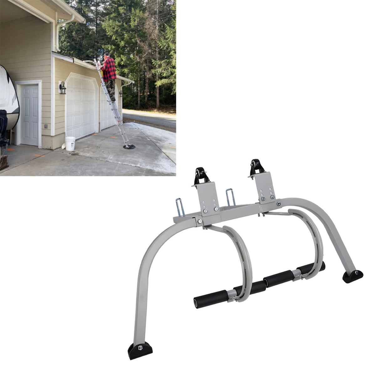 Ladder Stabilizer Accessory Iron Stable Support Universal Roof Ladder Standoff for Roof Gutter Wall