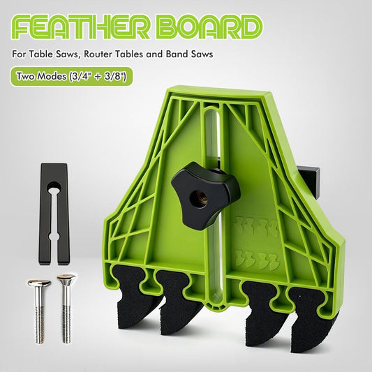 Versatile Woodworking Featherboard with EVA Pressure Teeth for Table Saws, Router Tables, and Band Saws, Enhancing Safety and Precision in Wood Cutting Tasks (Yellow, 2PCS)
