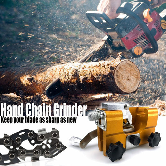 Manual Chainsaw Chain Sharpener with Diamond Burr and Clamping Jig for Outdoor Logging and Woodworking Maintenance (Guide Bar Bracket(1PCS))