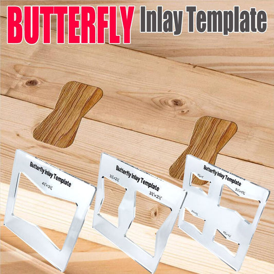 Transparent Acrylic Butterfly Inlay Template Router Jig for Woodworking Joiners Decorative Inlay Repair and Furniture Crafting (C)