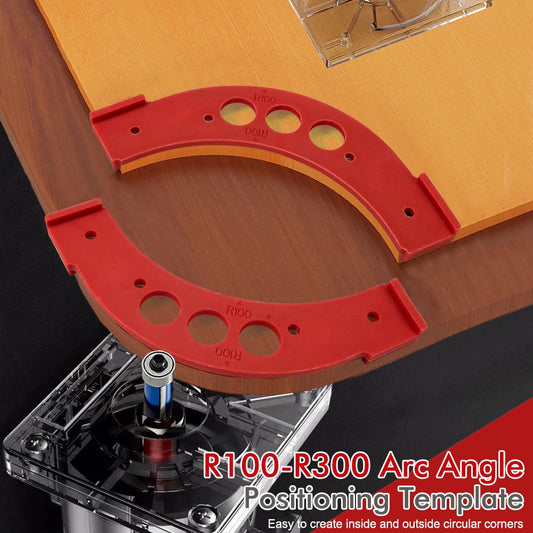 R100-R300 Arc Radius Template Set for Woodworking, Router Jig for Cutting Inner and Outer Rounded Corners on Desktops, Cabinets, Closets and Corner Shelves (F2522)