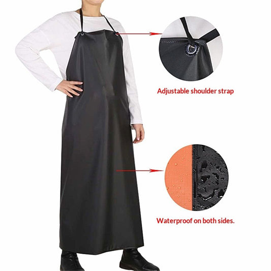 Waterproof Apron with Long Sleeves and sleeve protectors, Safety Apron Work Uniform for Men & Women, Chemical Resistance Anti-Tear Apron