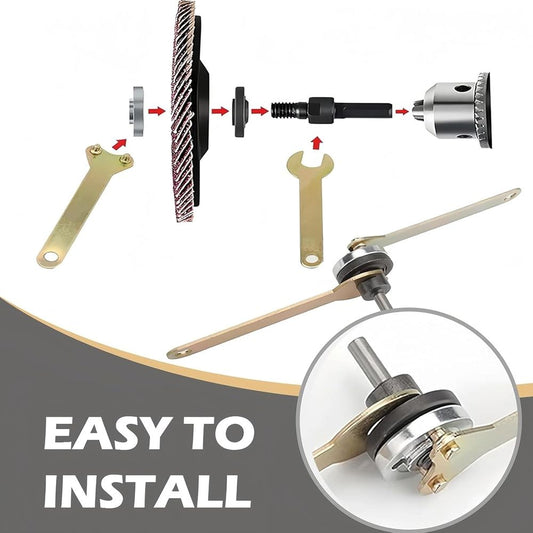 Conversion Angle Grinder Adapter, Drill to Angle Grinder Arbor Mandrel Adaptor Kit with Grinder Flange Nuts and Spanner Wrench, Angle Grinder Conversion Attachment