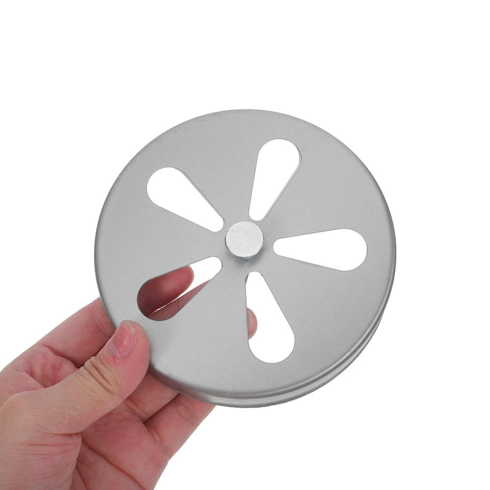 Plated Silver Iron Stove Pipe Flue Hole Cover for Home Heating Systems with Adjustable Airflow Control