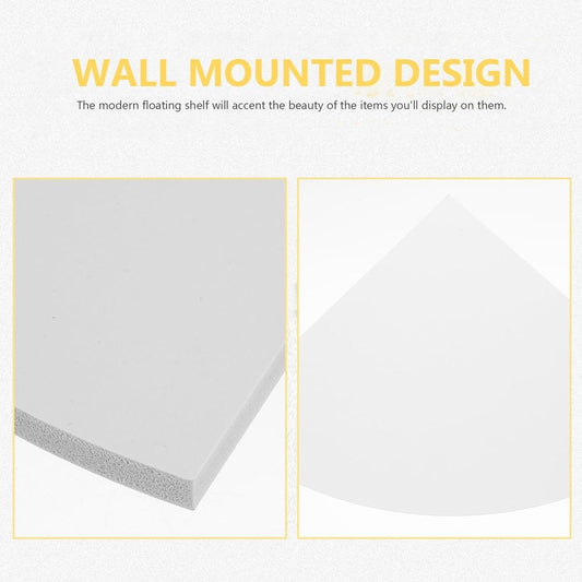 Set of 3 White Floating Corner Shelves Small Wall Mounted Storage Display Racks
