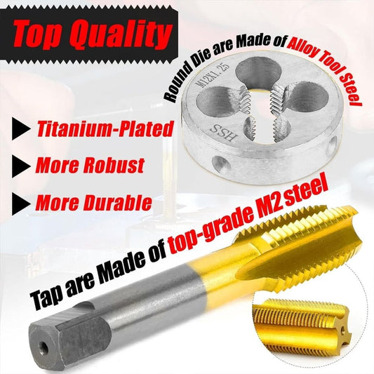 Professional 1/2 28UNEF Thread Tap And Die Set Suitable For Drill Press