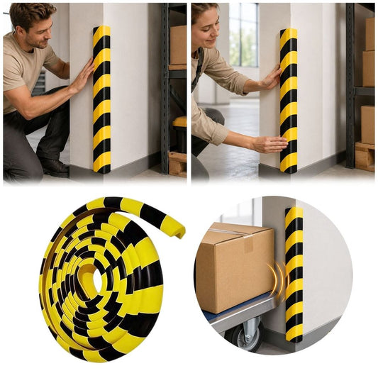 Wall Corner Guard,Self-Adhesive NBR Foam Safety Bumper 2m Yellow Black Warning Stripes for Garage Warehouse Edge Protection