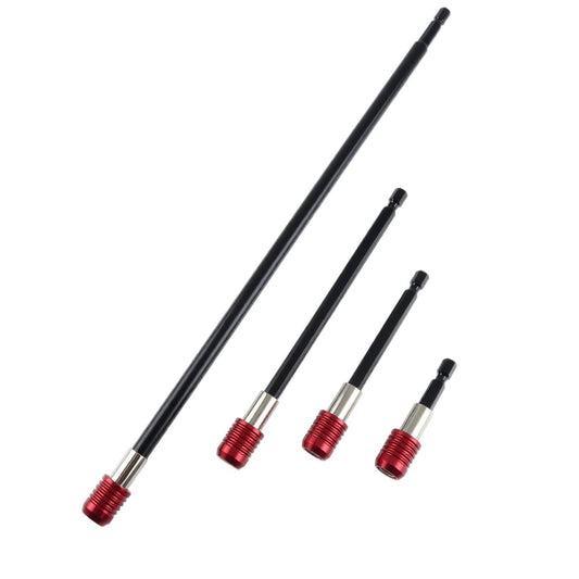 4-Piece Magnetic Drill Bit Extension Set 2 4 6 12 Inch Lengths 1/4-Inch Hex Shank Quick Release Cr-V Steel Holder for Impact Drivers Screwdriver Bits and Nut Drivers