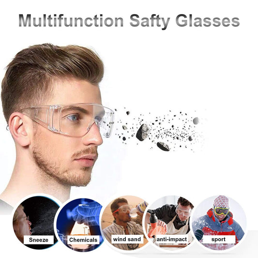 2pcs Safety Glasses for Over Glasses, Fog Resistant Work Safety Glasses Clear high strength,strong transparency