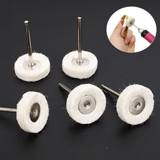 Luo ke 20 Pcs Wool Buffing Wheel, 3/32'' Shank Mini Abrasive Buffing Kits Wool Felt Polishing Wheel for Rotary Tools