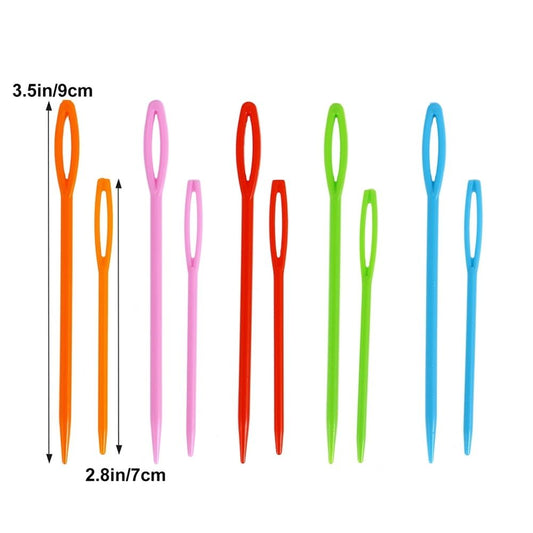 100Pcs Weaving Sewing Needles Plastic Assorted Color Large Holes Practical Use
