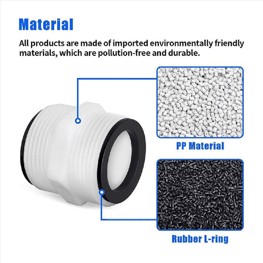 2pcs 1.5Inch to 1.5Inch Pool Hose Connector - Pool Hose Adapter for Above Ground Swimming Pool Hose and Filter Pumps,2 x Pool Hose Connector,White