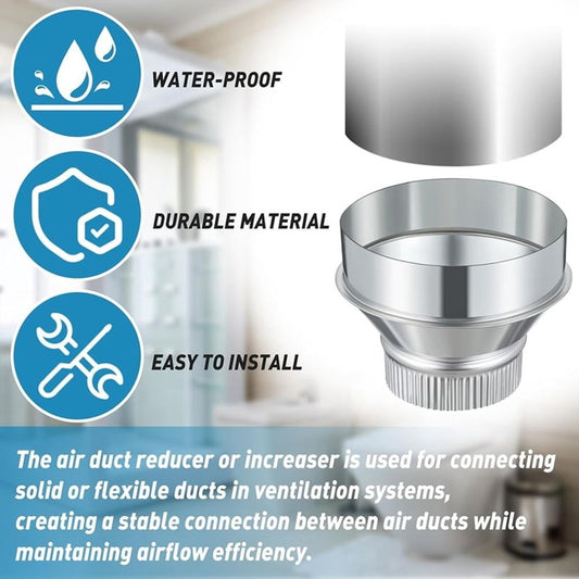 HVAC Round Duct Reducer 6 to 4 Inch Galvanized Steel Air Duct Adapter 1 Piece