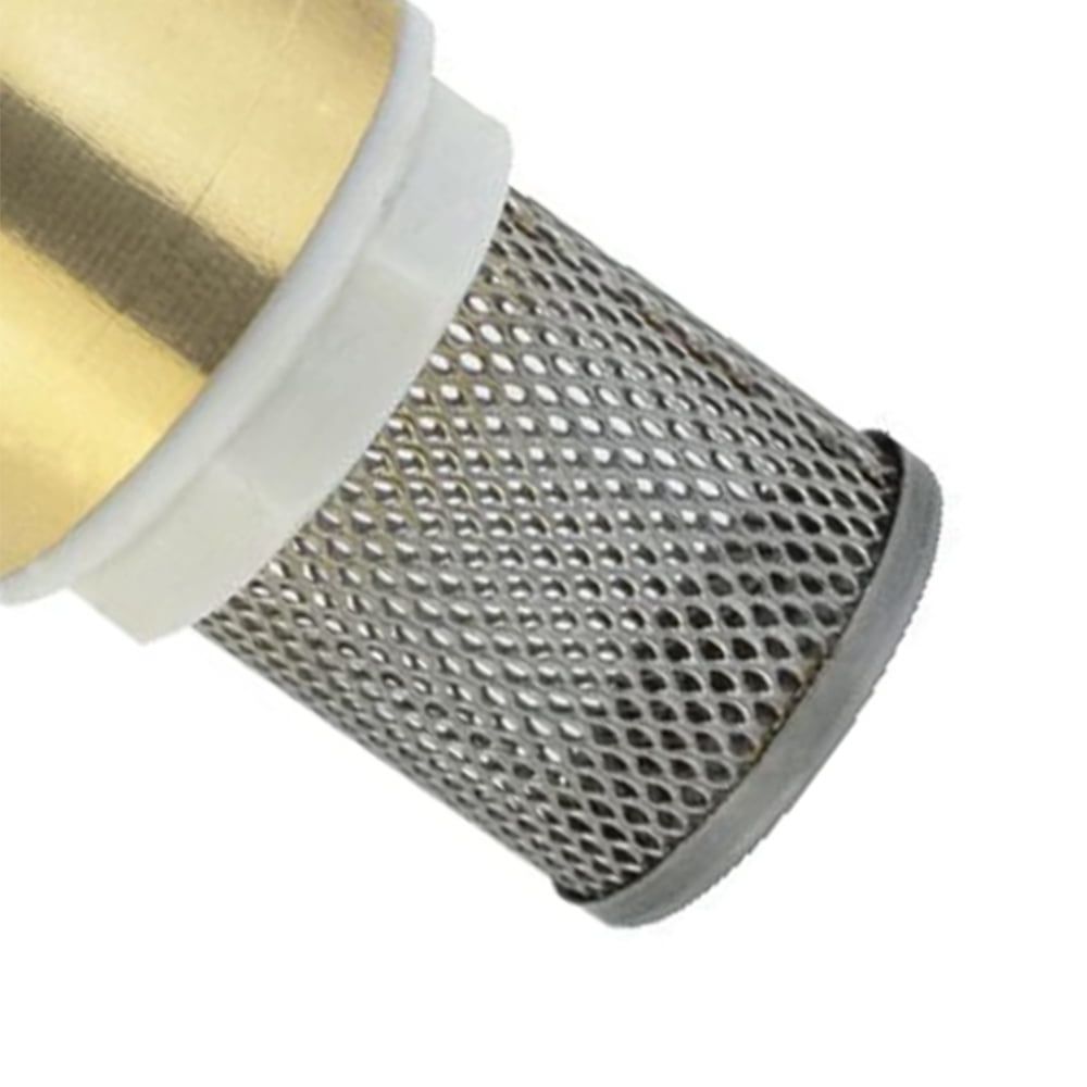 1/2" Brass Vertical Check Valve, Water Pump Bottom Valve with Strainer/Filter, Foot Valve Bottom Valve Gold