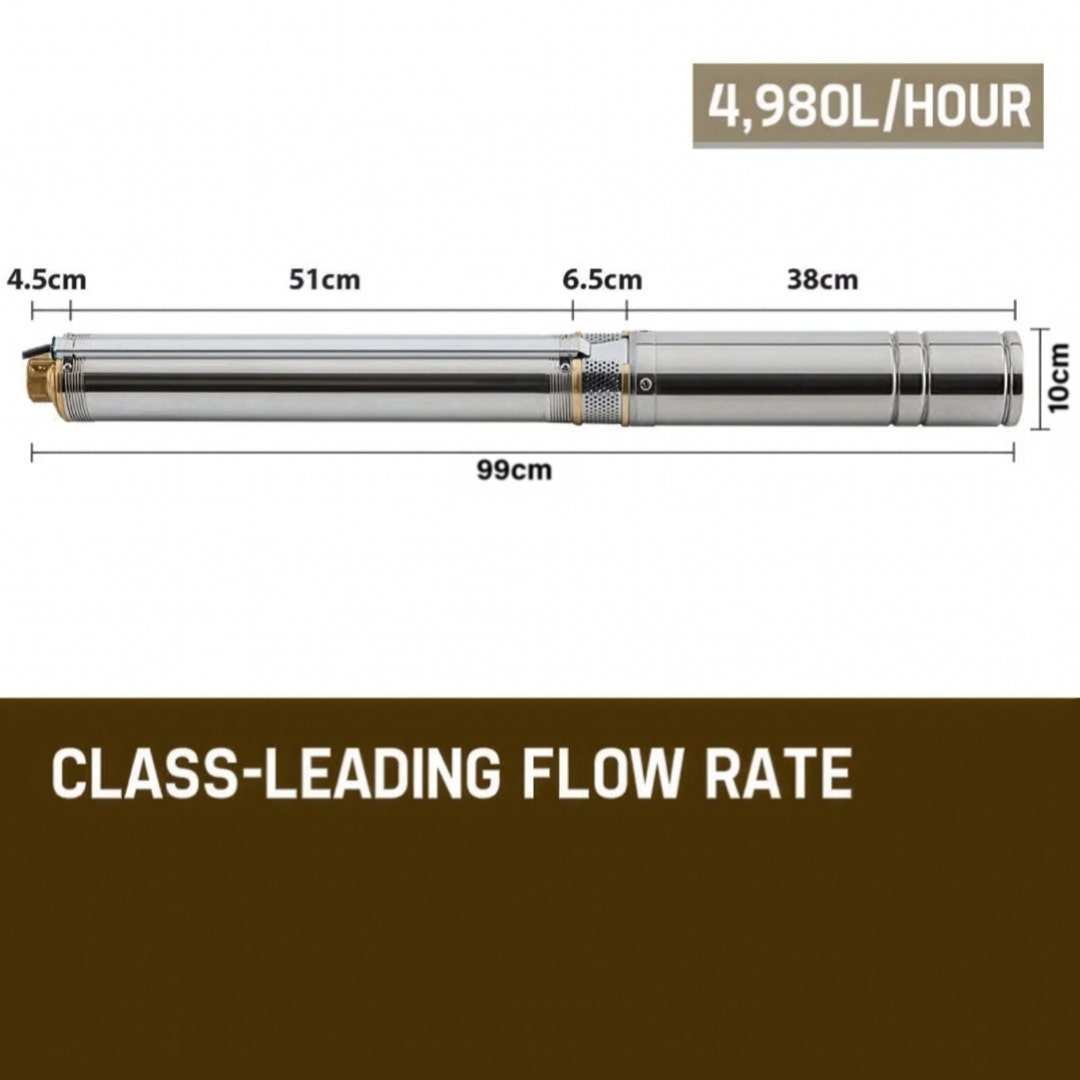Protege 1.5HP Submersible Bore Water Pump Deep Well Irrigation Stainless Steel