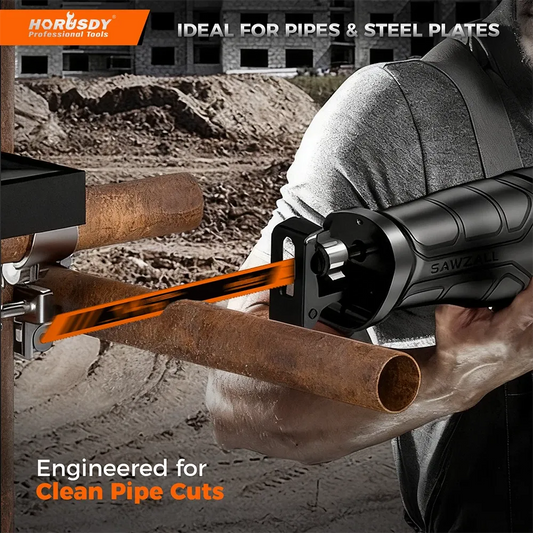 HORUSDY 6-Piece 9-Inch 14TPI Bi-Metal Reciprocating Saw Blades, Heavy-Duty Blades for Cutting Steel Pipe