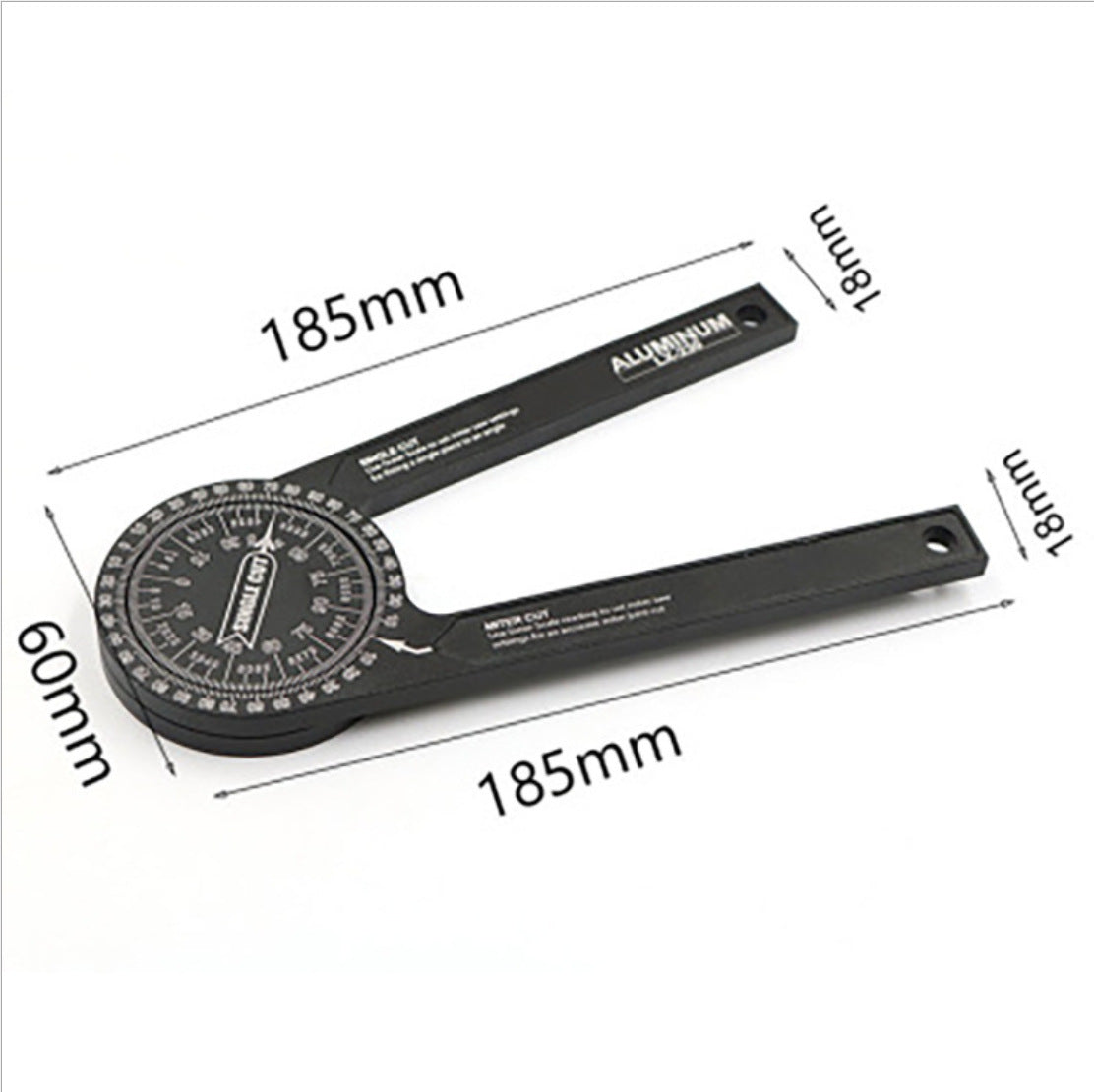 Red Precision 360-Degree Miter Saw Protractor - Aluminum Alloy Angle Finder for Woodworking & Carpentry