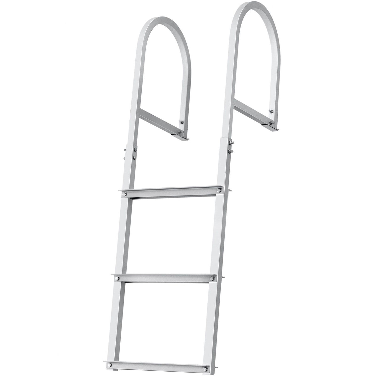 Dock Ladder, Removable 3 Steps, 227 kg Load Capacity, Aluminum Alloy Pontoon Boat Ladder with 7.9 cm Wide Step & Nonslip Rubber Mat, Easy to Install for Ship/Lake/Pool/Marine Boarding