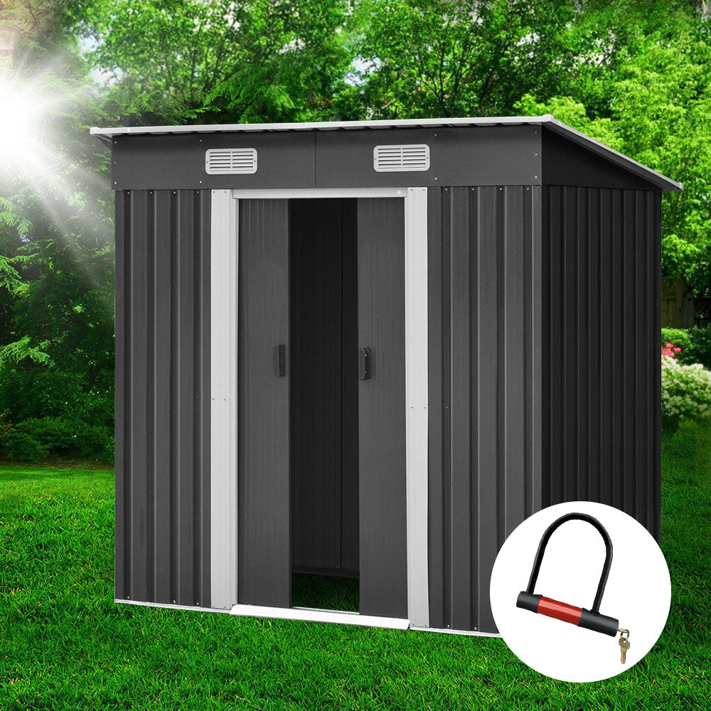 Giantz garden shed with a sliding door