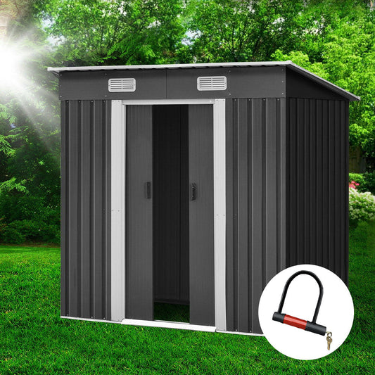 Giantz garden shed with a sliding door