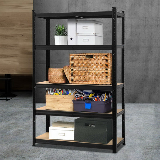 Giantz boltless steel garage racking in black