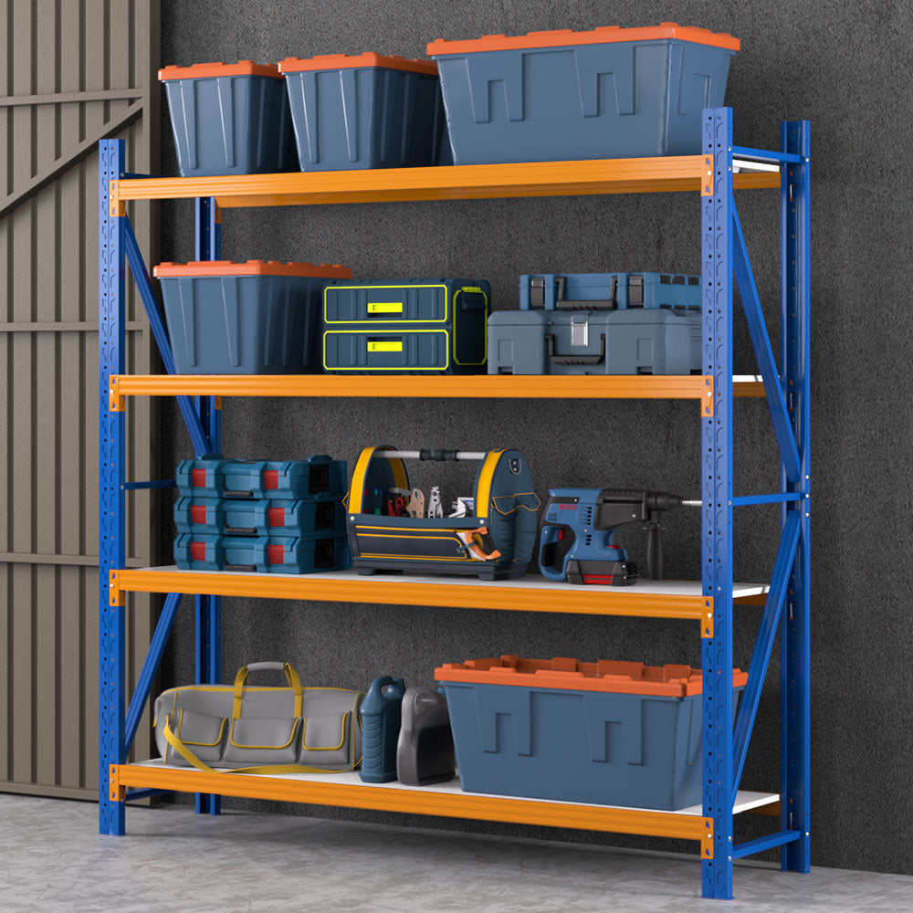 Giantz heavy-duty garage shelving loaded evenly
