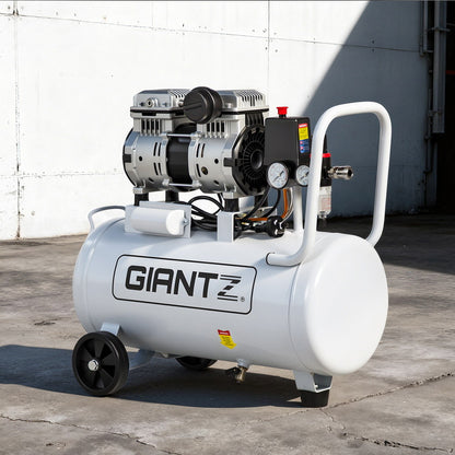 Giantz 30L Air Compressor Quiet 0.75HP Oil-Free Portable Tyre Inflator 40L/Min