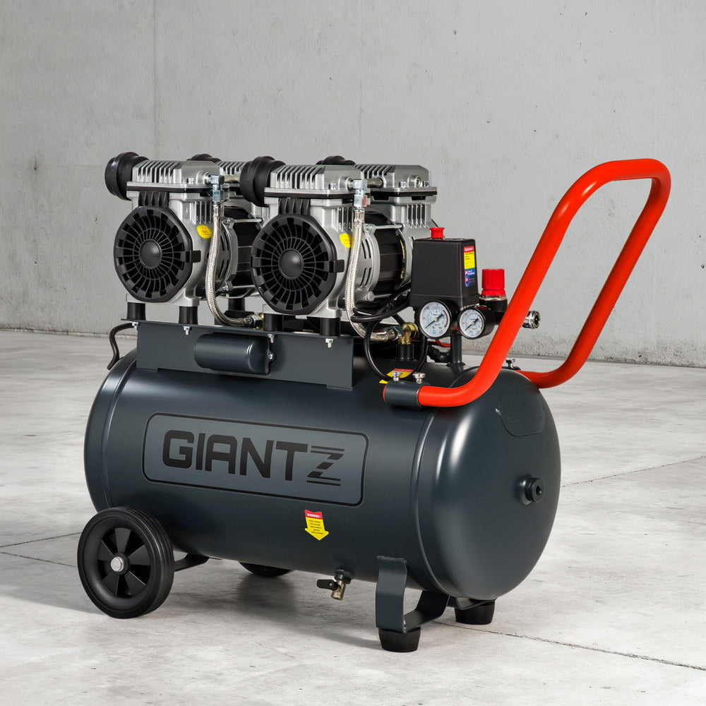 Giantz 50L Air Compressor Quiet 3.0HP Oil-Free Portable Tyre Inflator 200L/Min