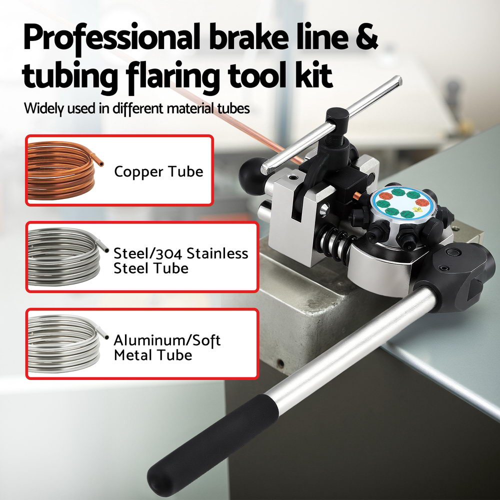 Giantz 45° Brake Line Flaring Tool Kit for 3/16"-3/8" Tubing with Cutter