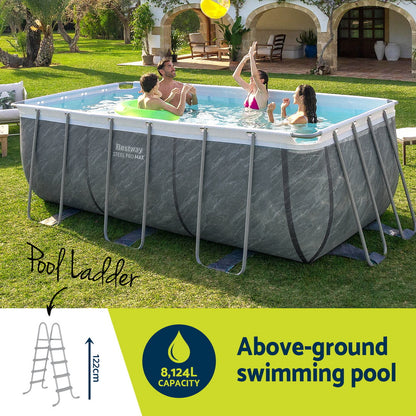 Bestway Swimming Pool 412x201x122cm Steel Frame Pool Set w/Pump Ladder