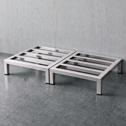 Giantz 35x35cm Dunnage Rack 2-Pack Stainless Steel Kitchen Floor Stand