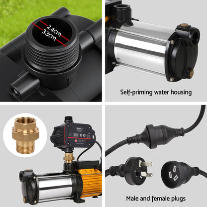 Giantz 5-Stage Water Pump Auto Controller Farm Irrigation Stainless Max. 2500W