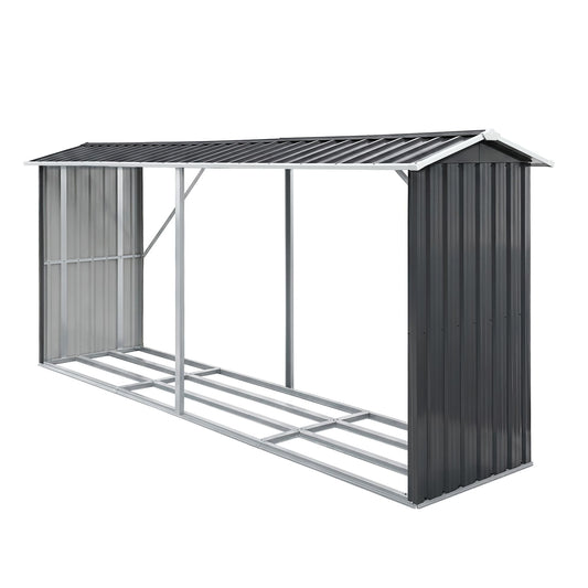 Giantz Firewood Storage Shed 334.5CM x 92CM Outdoor Log Rack Galvanised Steel Wood Holder