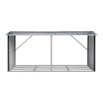 Giantz Firewood Storage Shed 334.5CM x 92CM Outdoor Log Rack Galvanised Steel Wood Holder