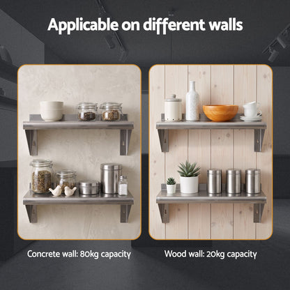 Cefito 410 x 250mm 430 Stainless Steel Compact Kitchen Wall Shelf