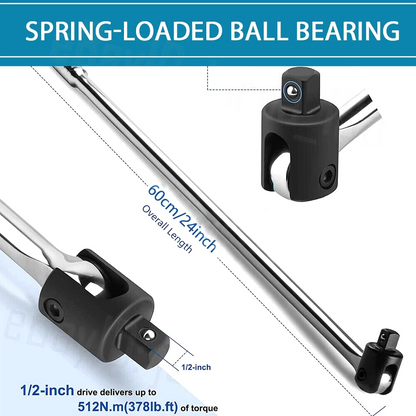 450MM 18" Breaker Bar Socket Heavy Duty 1/2" Drive Wrench Long Spanner